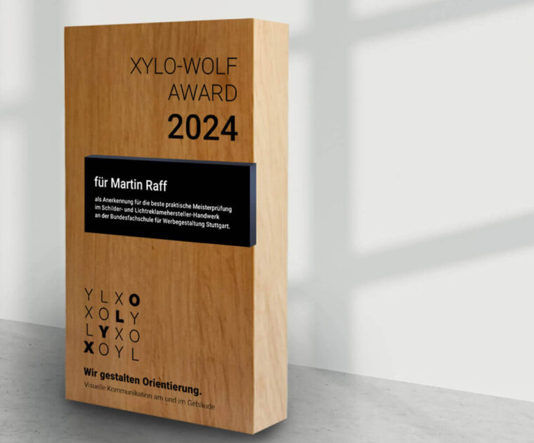 XYLO-Wolf-Award 2024 Schilderhersteller Werbetechnik Meisterschule München Stuttgart Tamm praktische Prüfung Preisverleihung